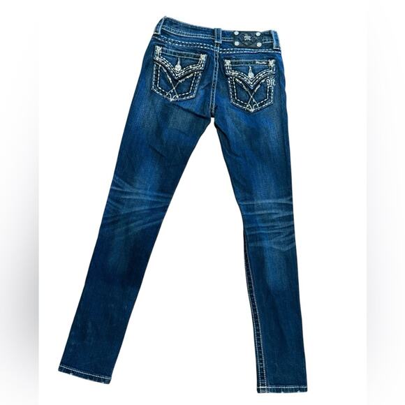 Miss Me Denim - Miss Me Mid Rise Skinny Jeans Women's Size 25 Embellished Pocket Jeans